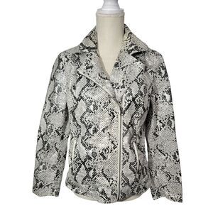 Multiples snakeskin moto jacket 